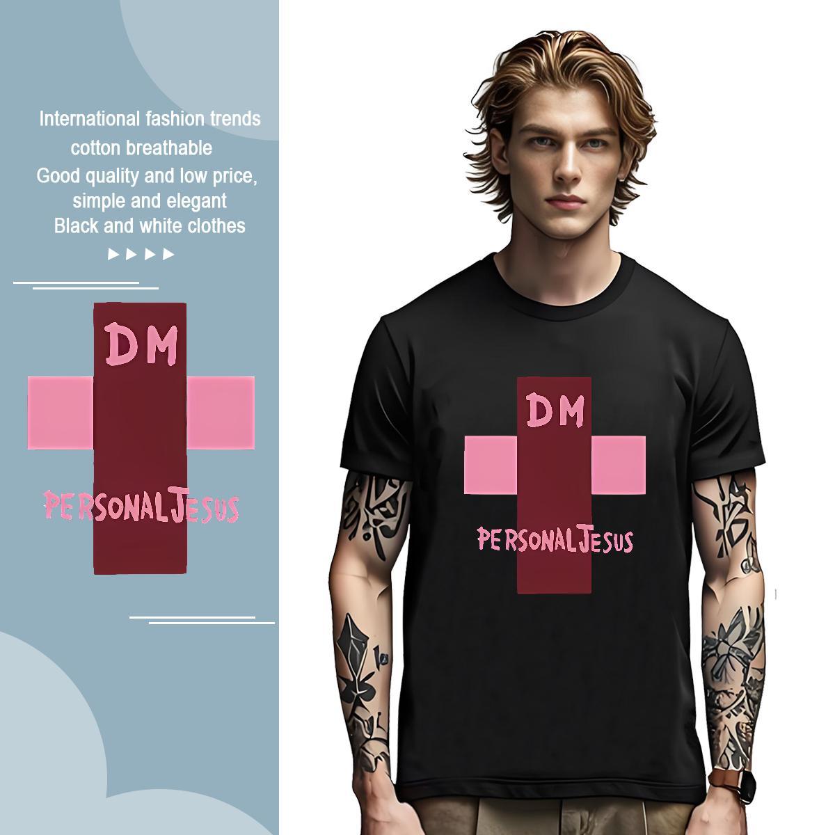 Classic Casual T-Shirts 100% Cotton 230g Men Tshirts High Street Hip Hop Crew Neck Breathable Asian Size Cool Top Tees