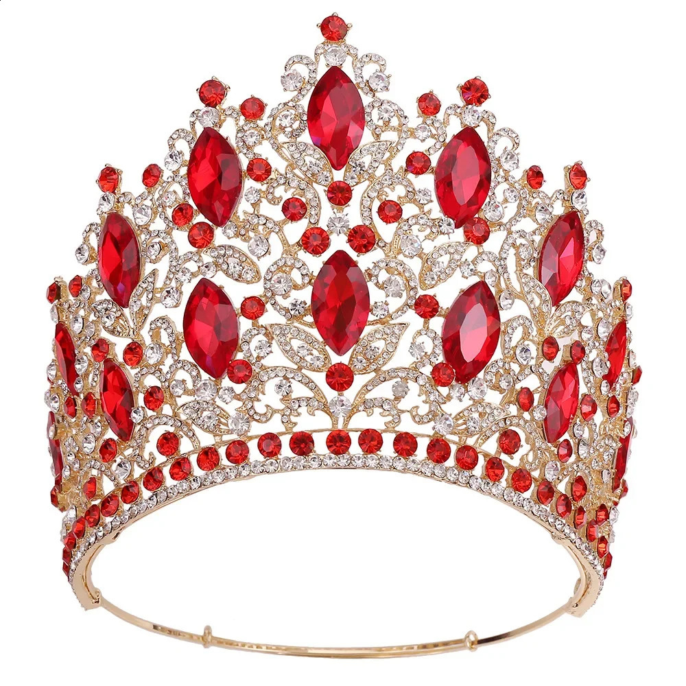 High Quality Royal Queen Wedding Crown for Women Large Crystal Banquet Tiara Party Costume Hair Jewelry Accessories 240805