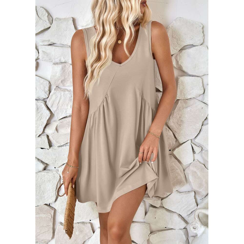 Retro Popular Ventilation Versatile Fashion Womens 2024 New Tiktok Casual Vest Pocket Pleated Dress Fishtail Dress Autumn Dress Women Novelty Sexy Lac