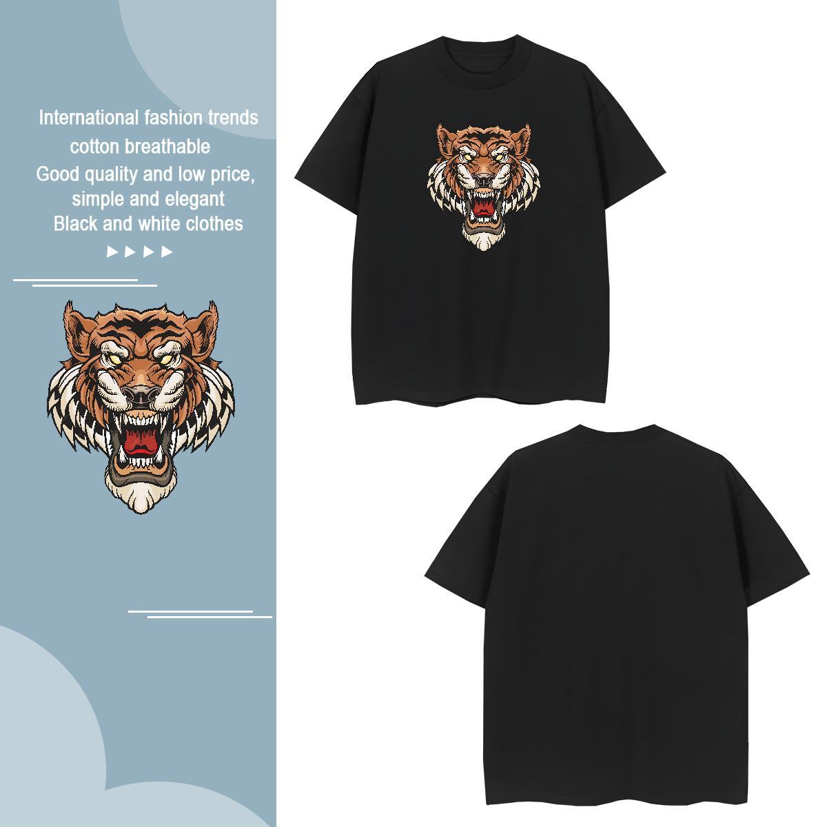 T-Shirts 230g Pure Cotton tiger Daily Outfit O Neck Short Sleeves Custom Printing Mens Tshirts Wholesale Free Shipping Wear