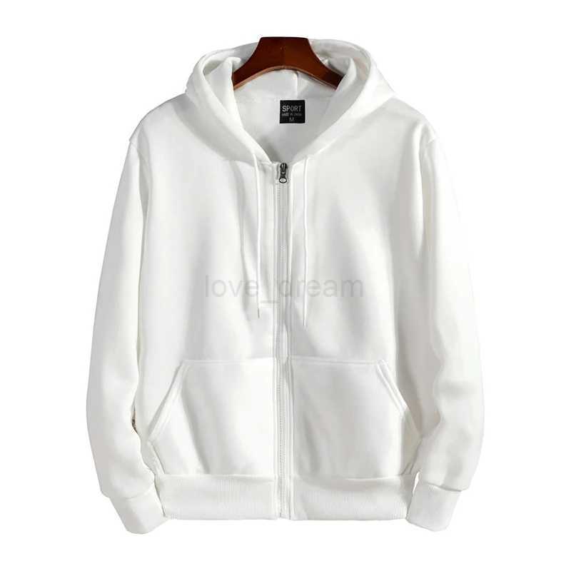Zipper Hoodies Autumn Winter Mens New Long Sleeve Hooded Sweatshirt Fashion Casual Male Outfit Sportwear Loose Fit ClothesXJ240812