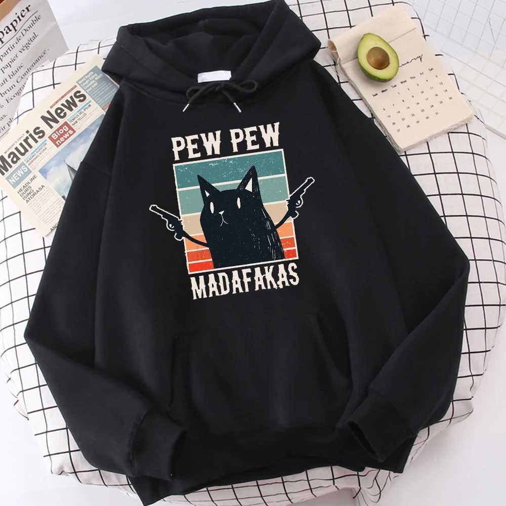 Pew Madafaks Cute Funny Printed Sweatshirt Men Autumn O-Neck Hooded Fashion Oversize Hoodies Fashion Casual TracksuitXJ240812
