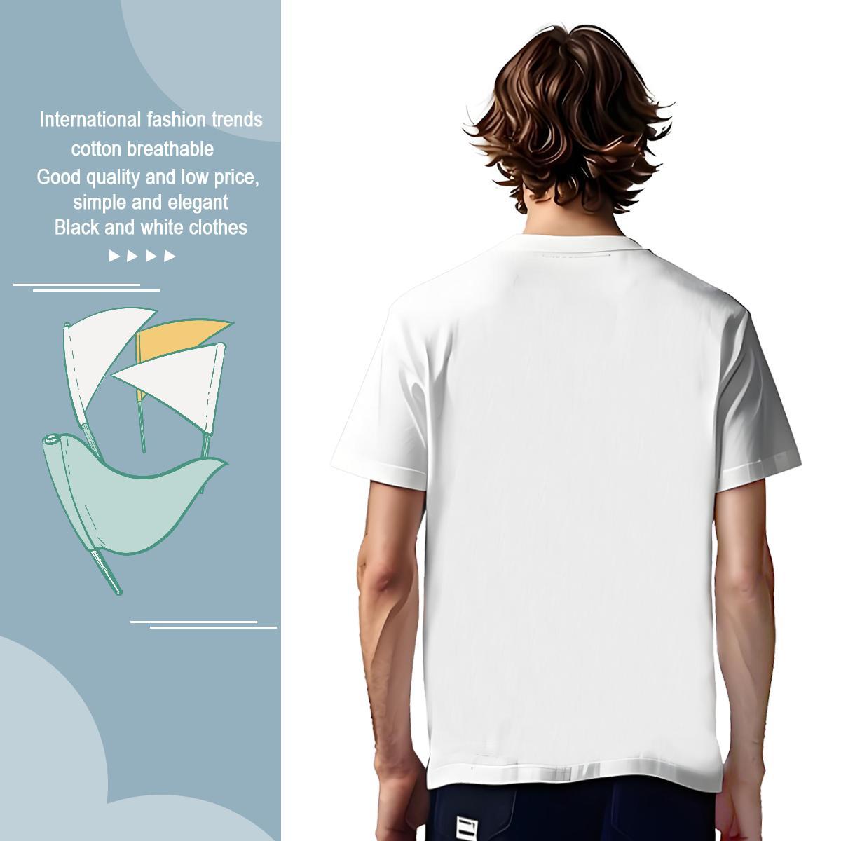 Classic Men Clothes T-Shirt tool 230g Pure Cotton Street Casual Crew Neck Breathable T-Shirts Cartoon Printing L-4XL DIY Tshirts