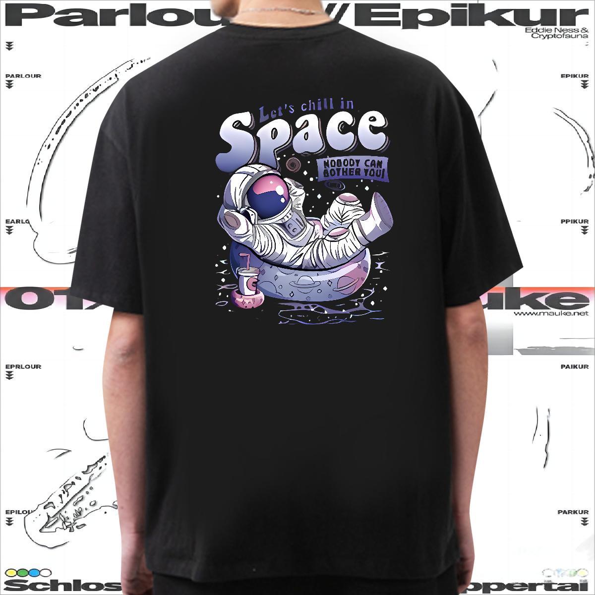 Stylist T Shirt For Man spaceman Polos 230g Cotton Spring Summer Comfortable Oversized 3XL 4XL O-Neck Short Sleeve Men Clothes T-Shirt