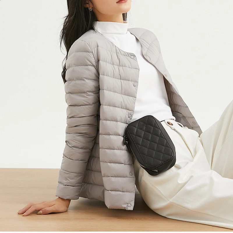Woman Ultra Light Duck Down Inner Liner Soft Matte Fabric Jacket Lightweight Coat Female 240812