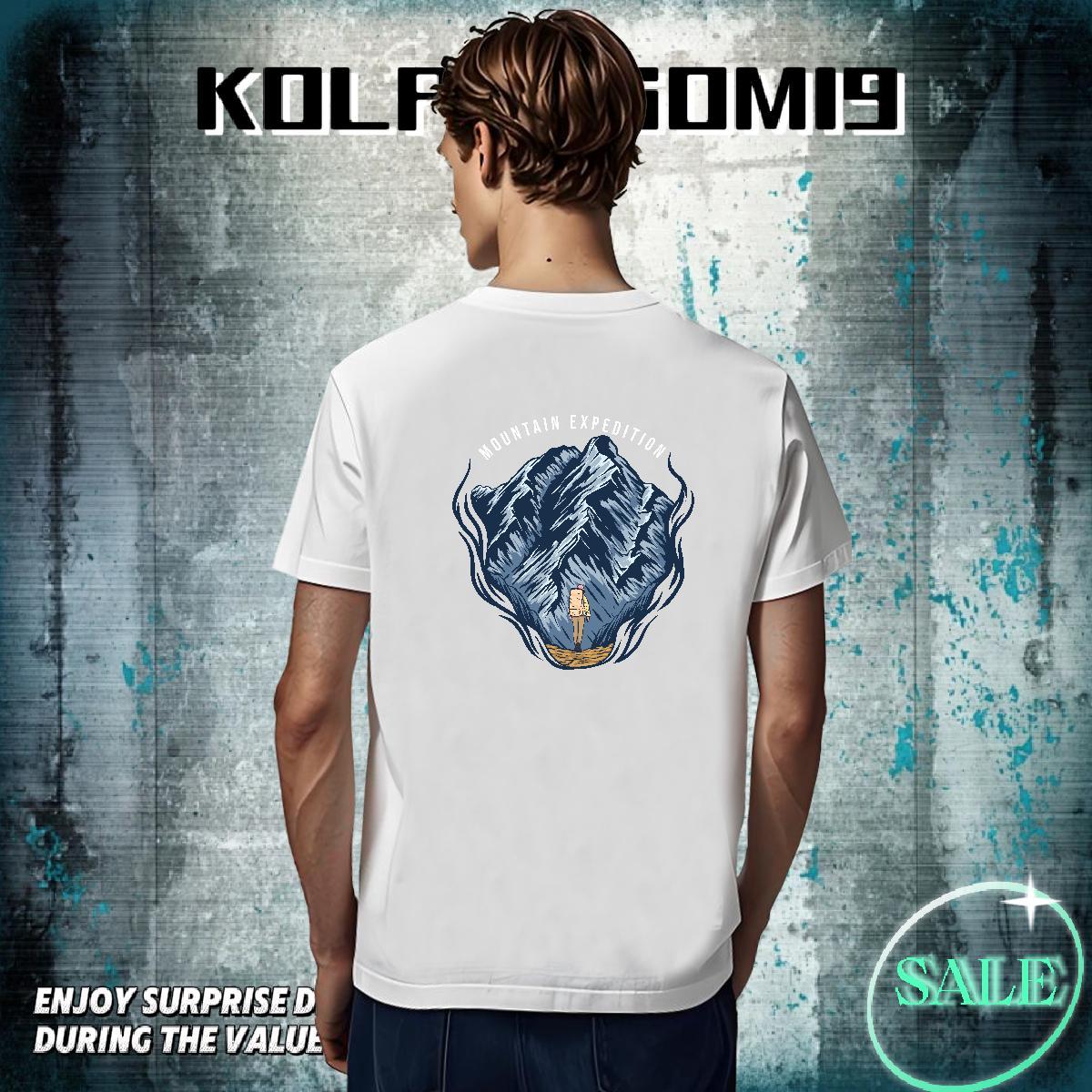 Brand Men Tees Hip Hop Street 230g 100% Cotton Floral Print Crew Neck mountains T shirt Custom Tops Tees