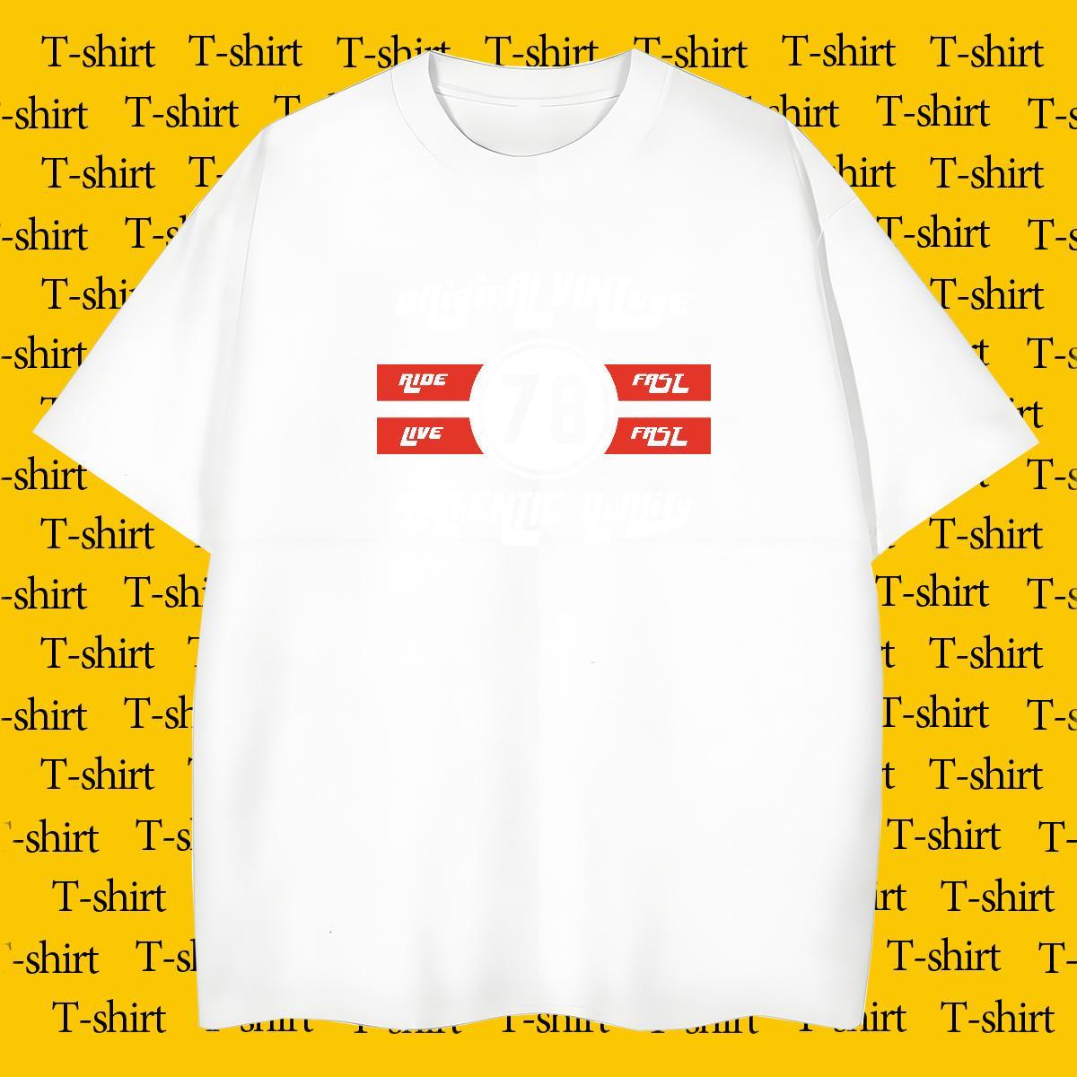 Loose Men Clothes T-Shirt letter 230g 100% Cotton Spring Summer O Neck Short Sleeves T Shirts Men DIY Logo Oversized Classic Casual Tees