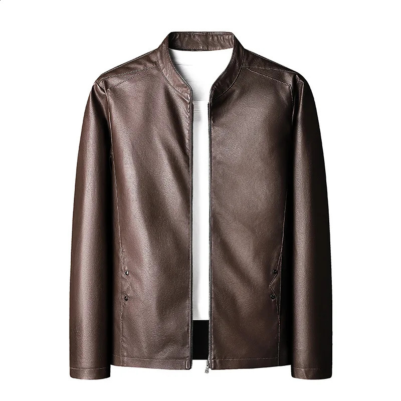 Autumn Men Motorcycle Casual Leather Jacket Mens Faux PU Jacket Man Biker Vintage Fashion Jacket Coats Male Plus Size 5XL 240812