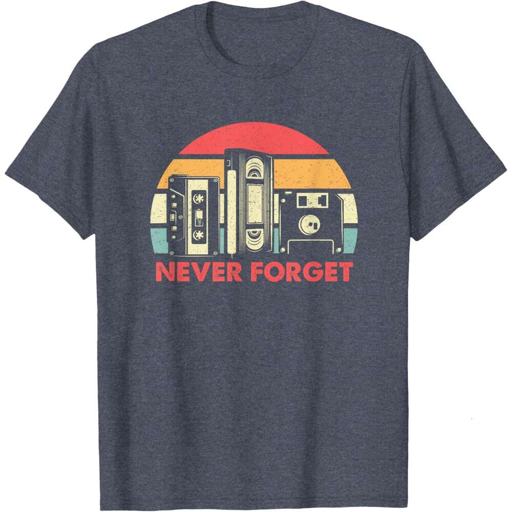 25ss Casual T shirt for Mens Never Forget T-shirt Cassette Tape VHS Computer Floppy Disk T-Shirt Tshirt Graphic Tee Tops Clothes Short sleeve Free shi