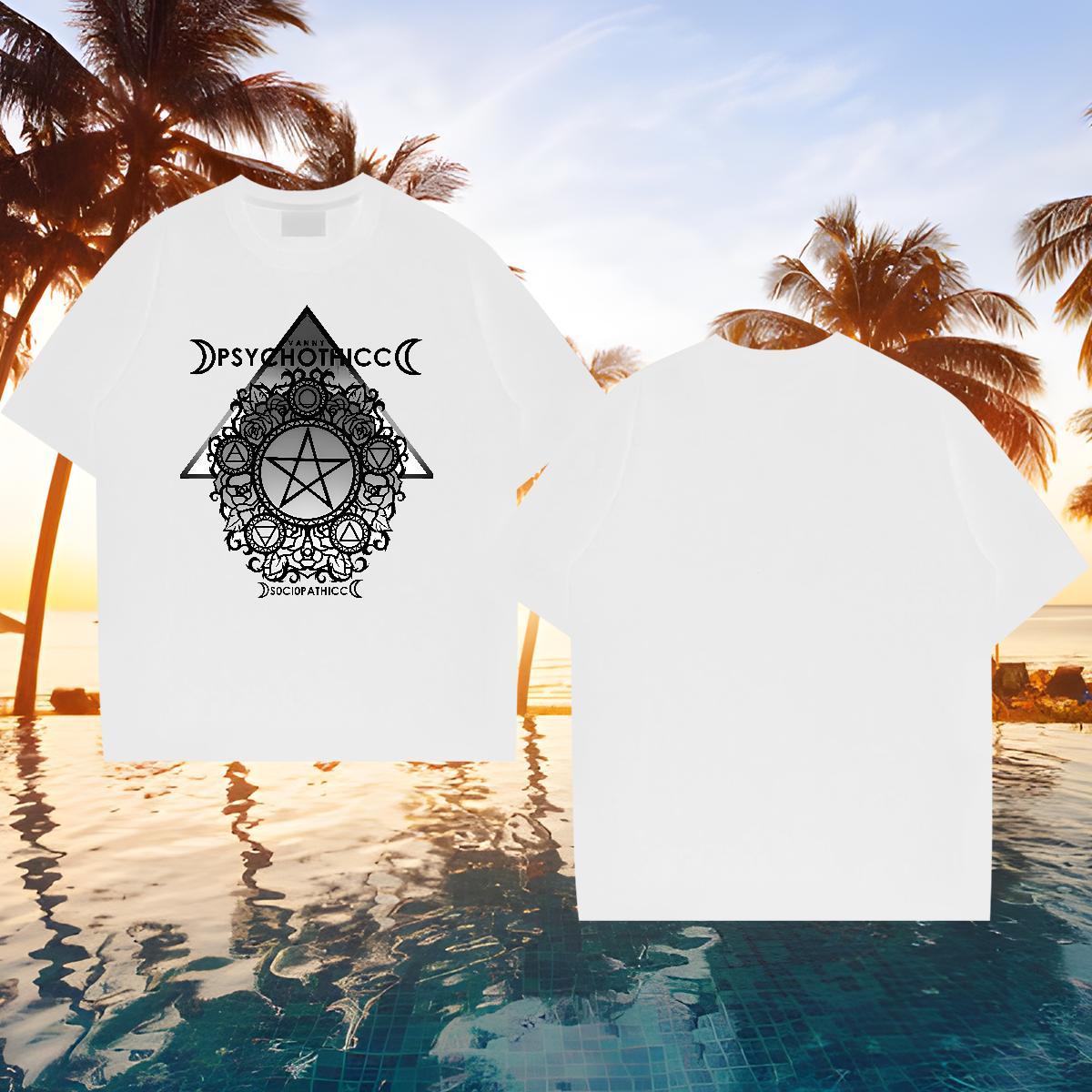 2024 DIY T Shirt For Man eye of the devil Tops Tees 230g Pure Cotton Sports Casual Comfortable Plus Size Cartoon Short Sleeve Soft Men Tees