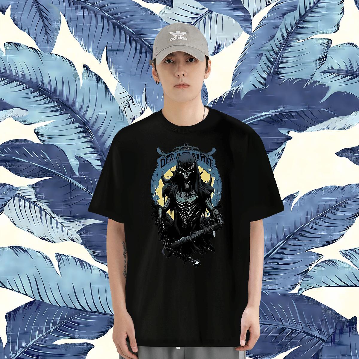 Fashion Designer T Shirt For Man skull Tops Shirt 230g 100% Cotton Anime Printing Street Brand DIY Anime Breathable Crew Neck Men Tees
