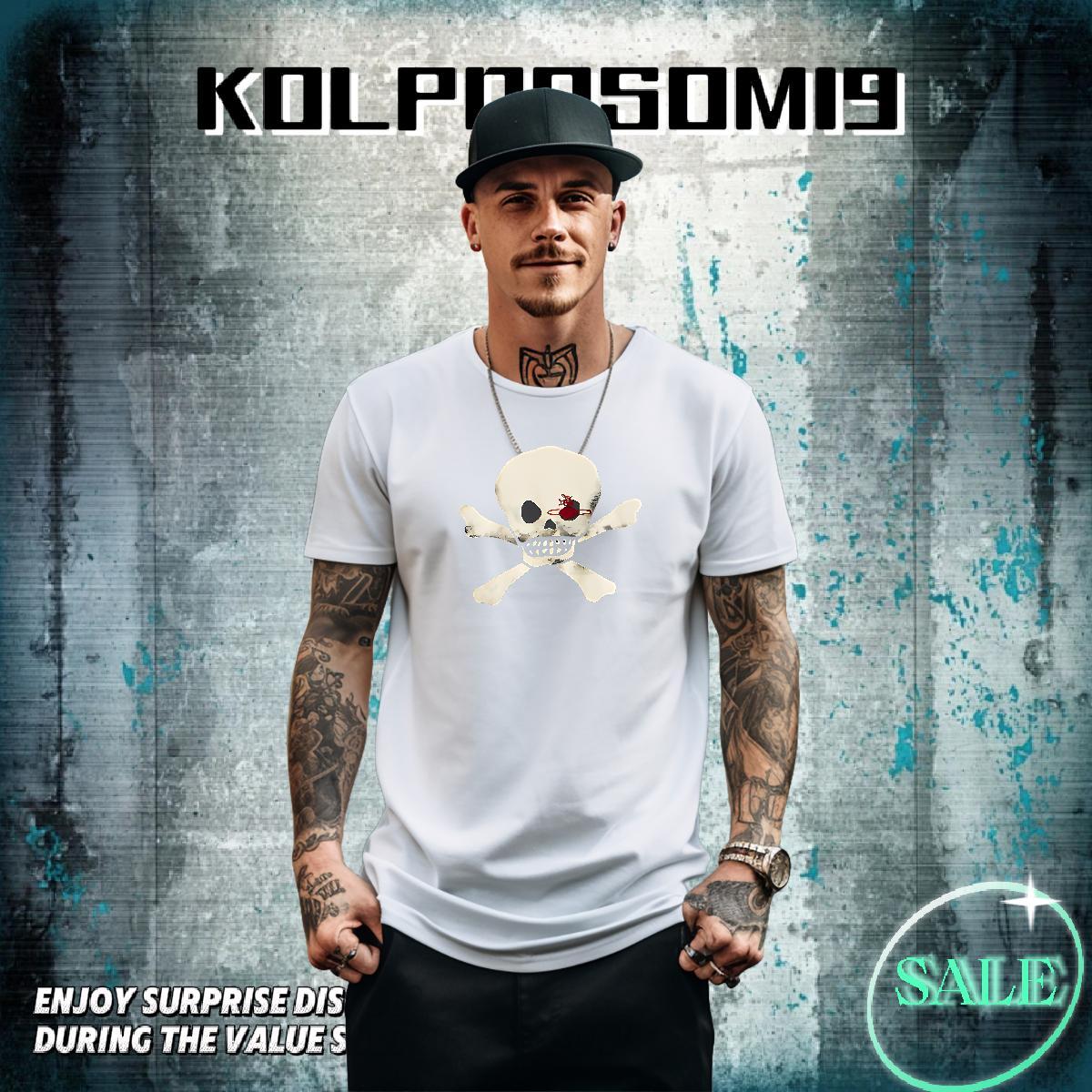 Free Shipping T-Shirts for Men skull Tops Tees 100% Cotton 230g Sports Casual Cool Custom Print Oversized Crew Neck Mens Tshirts
