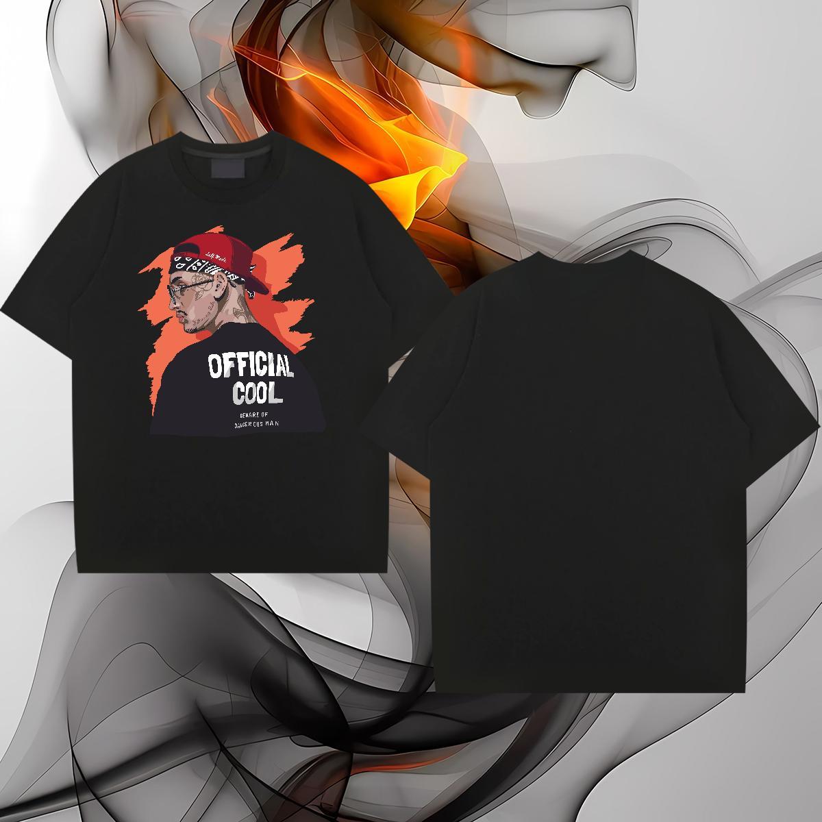 Custom T Shirts Men portrait Tshirts 230g 100% Cotton High Street Hip Hop Soft White Plus Size Breathable Soft Tshirt for Man Woman