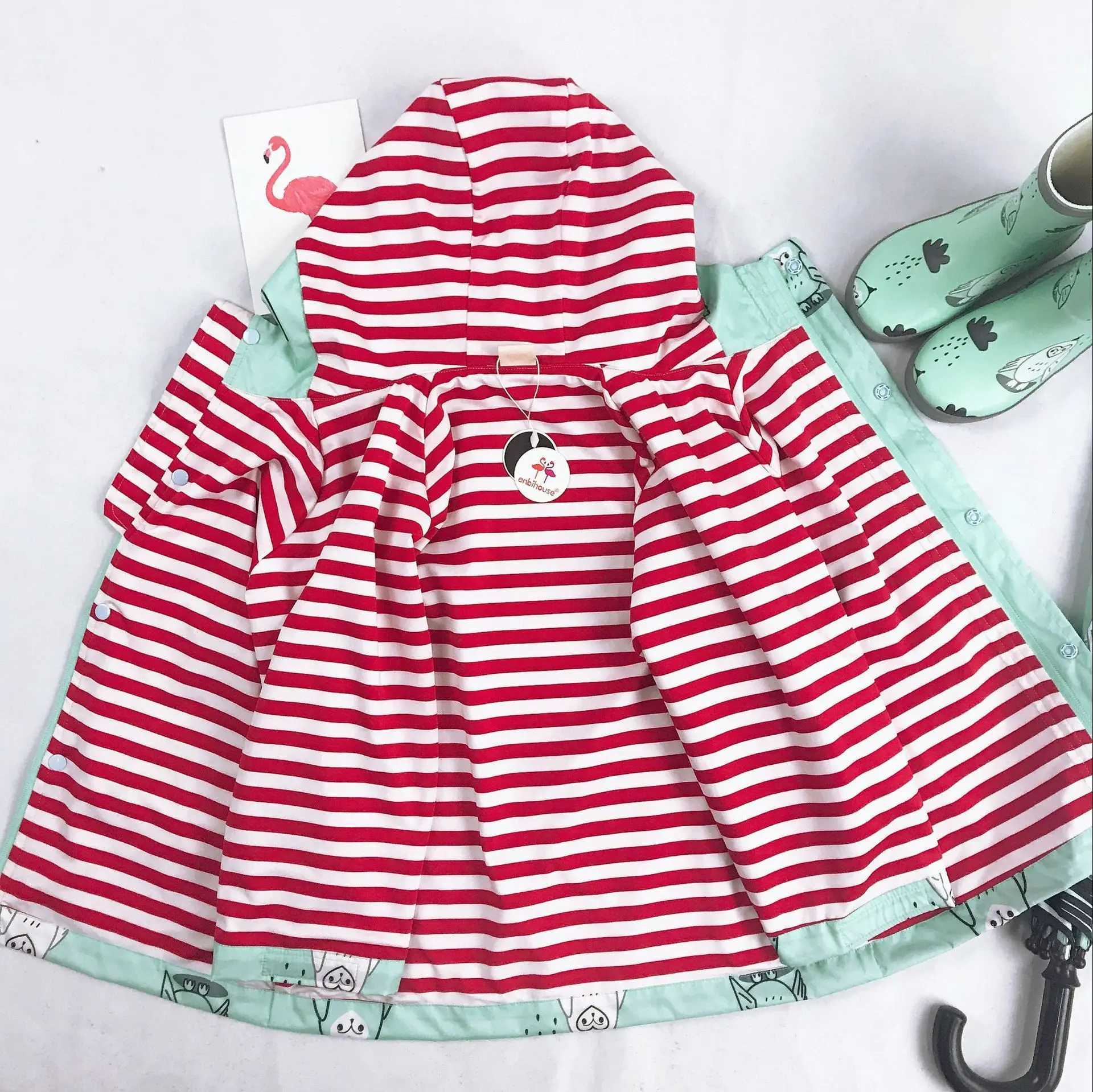 Raincoat Kids Girls Jacket Coat Rainsut Double Layer Windbreaker Pineapple Outdoor Waterproof Rain Coat Raincoat Children Y240810