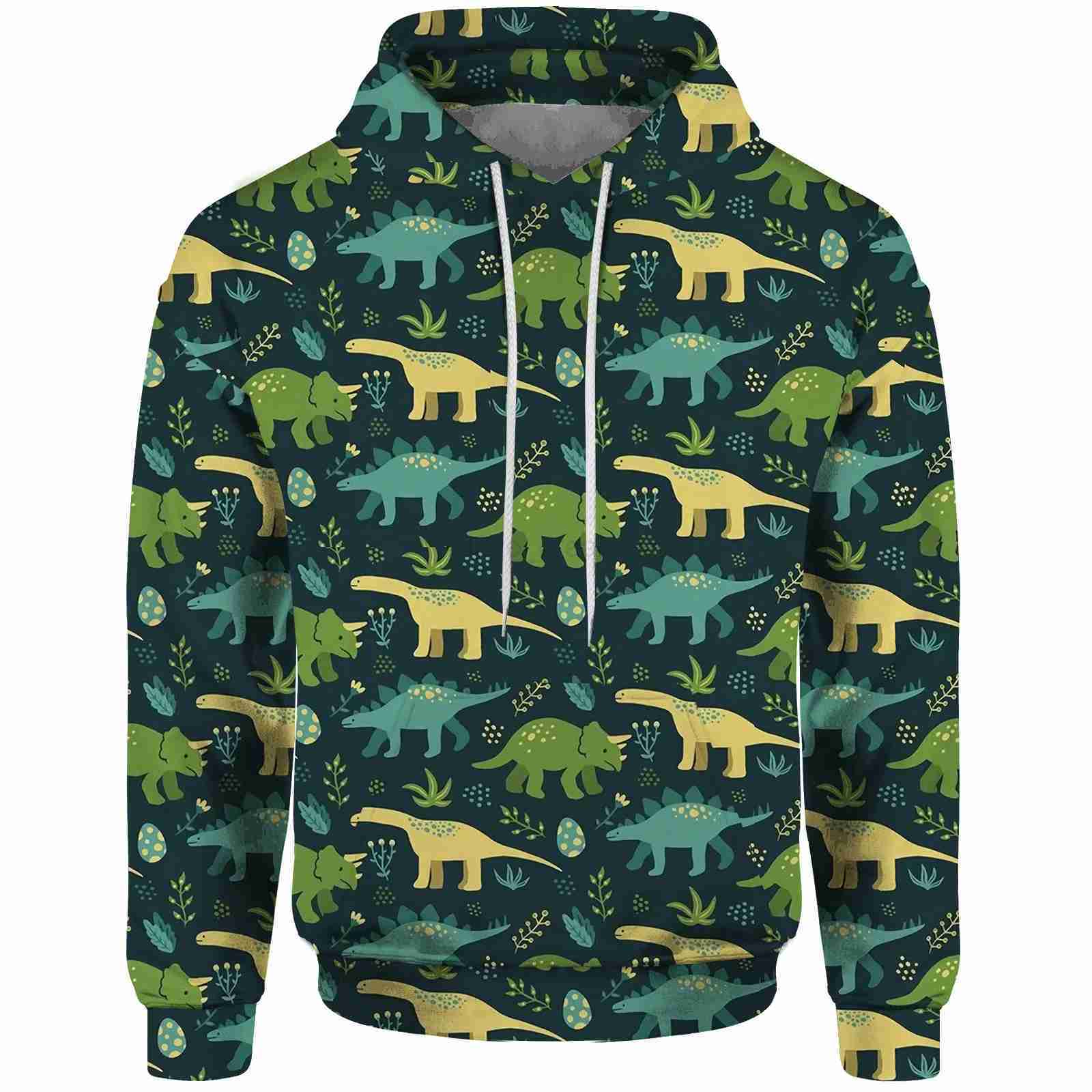 Cartoon Dinosaur Sweatshirt Hooded Sweatshirt With 3D Digital Printing Comfortable and Cute Official Website Y2k HoodiesXJ240812