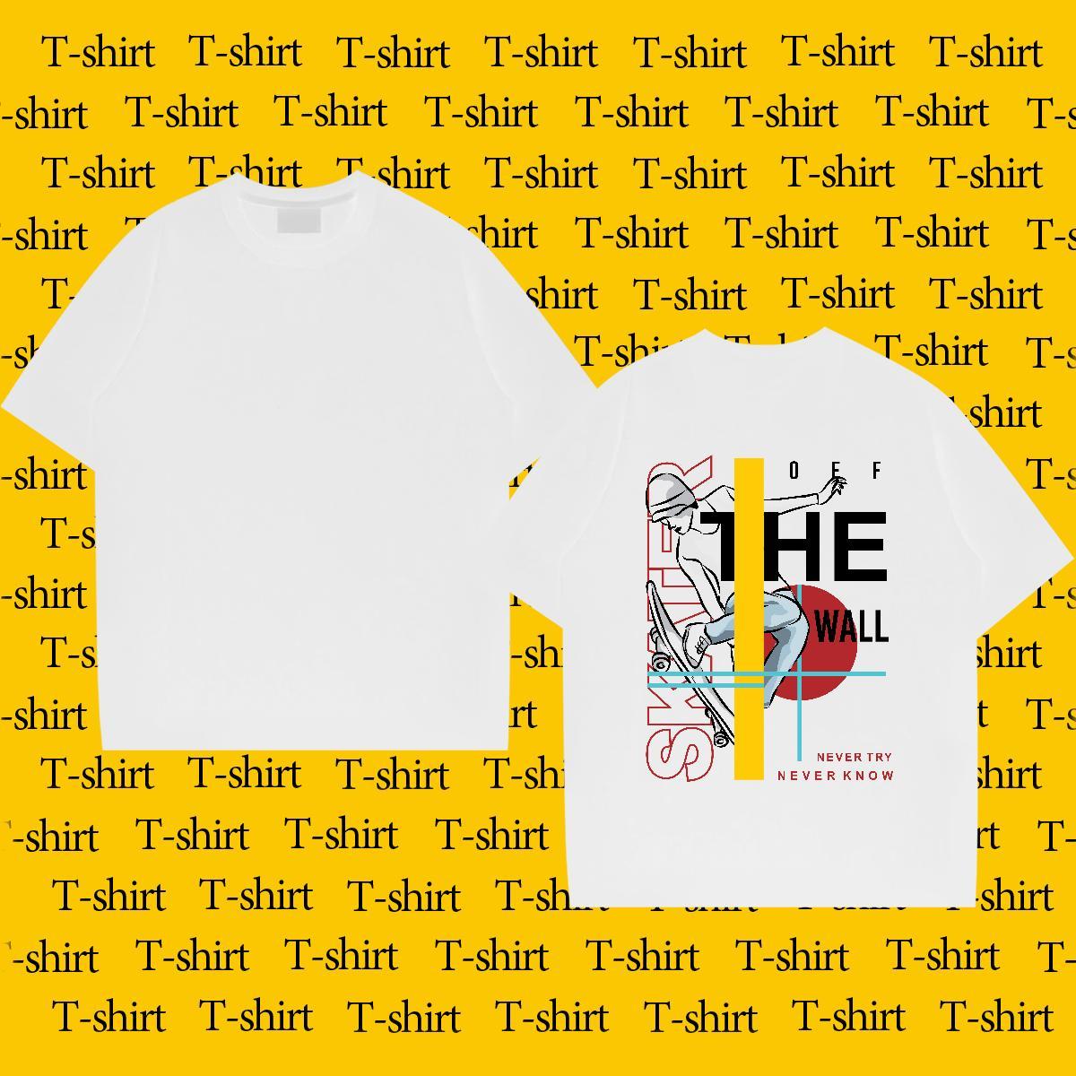 Wholesale T shirt character Tee Shirt 230g Cotton Beach Loose Fit Custom Printed Breathable Crew Neck Men Clothes T-Shirt