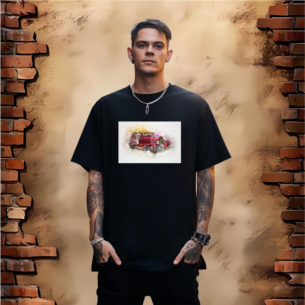 Wholesale Tshirt for Man Woman car 230g Pure Cotton Daily Outfit Breathable Short Sleeve Mens T Shirts Cartoon Printing L-4XL Designer Fashion Tees
