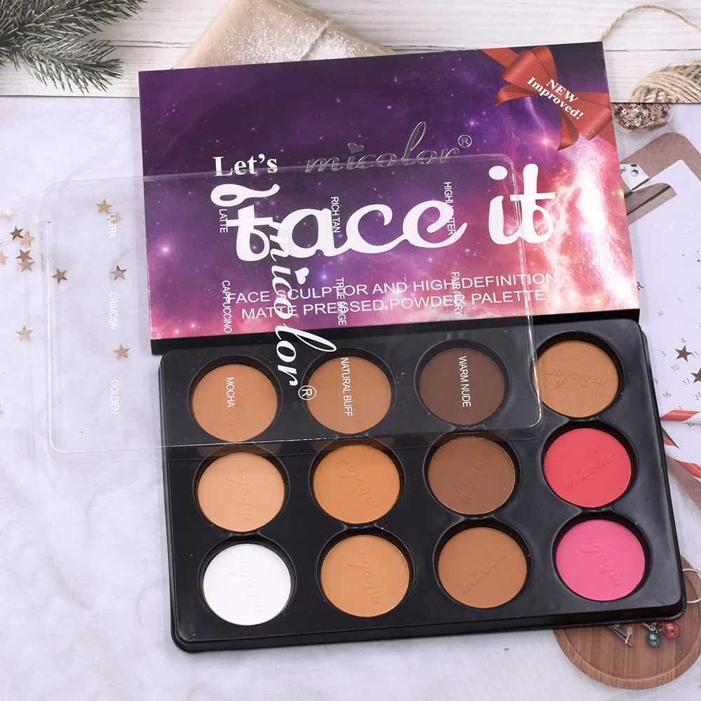 12 Color Matte Face Repair Powder Ber eye shadow Set Powder Outline Highlight Makeup Palette Face Makeup KitW241212