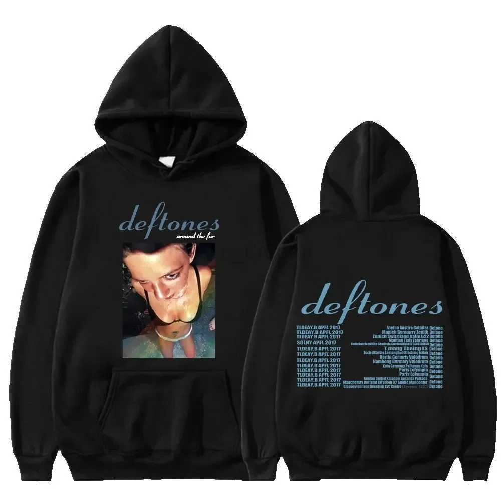 2024 Deftones Fashion Prevalent Print Hooded Men Women Plus Size Hoodies Retro Punk Sweatshirt Unisex Personality StreetwearXJ240812