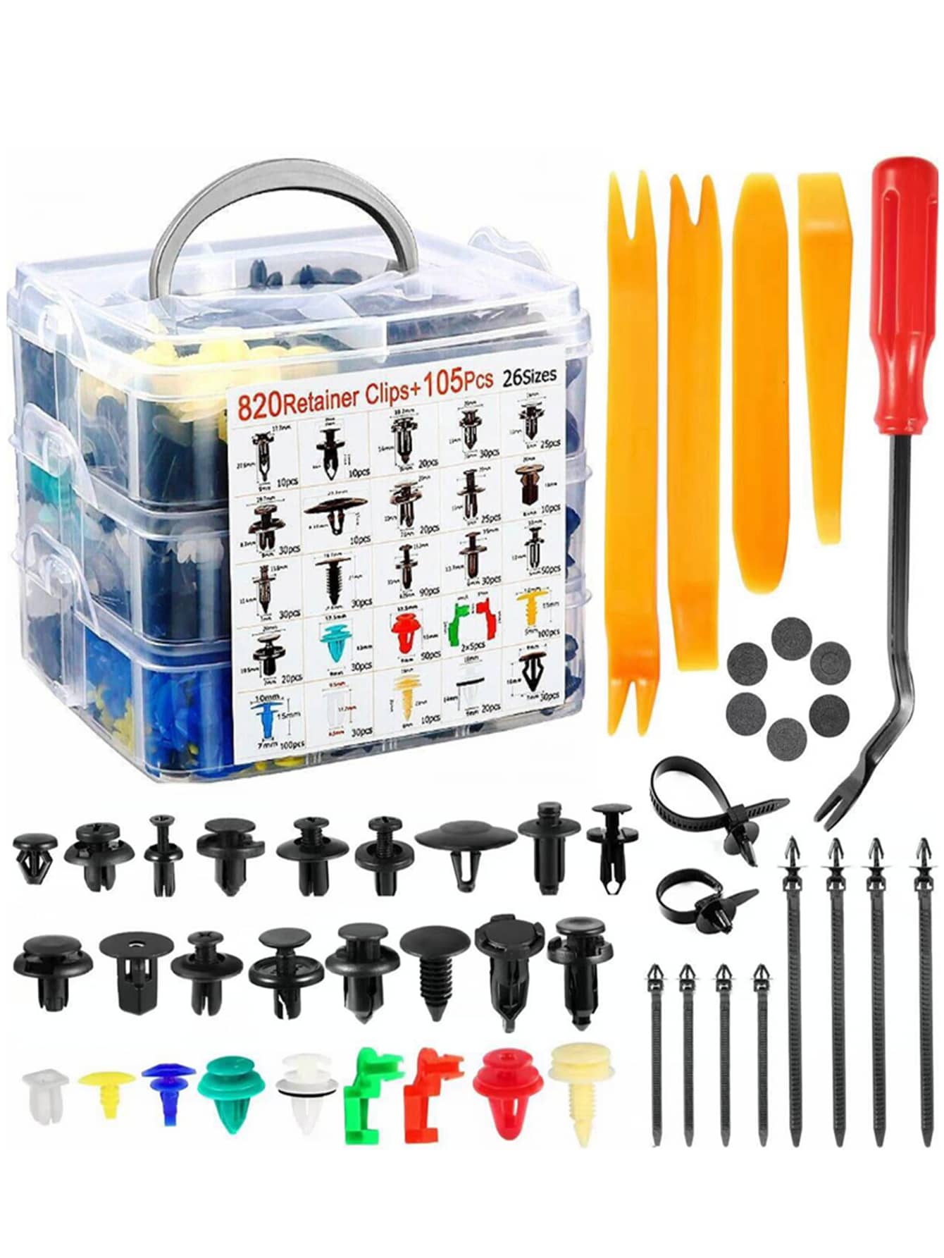 1pc car universal buckle 925pcs boxed buckle car body universal fastener rivet fender expansion screw car