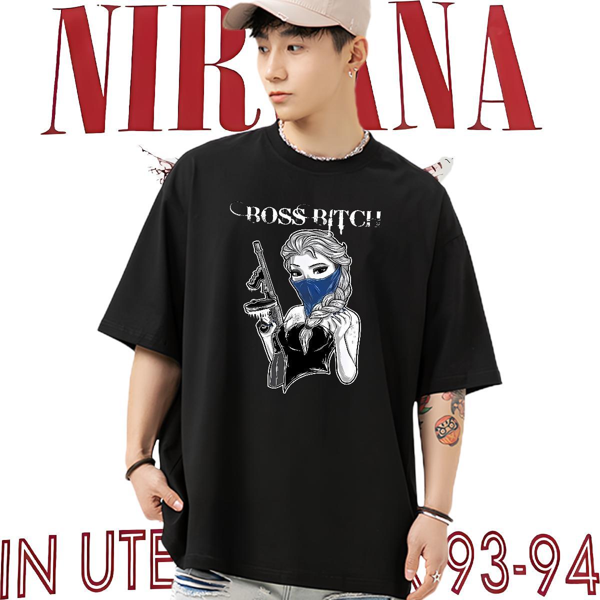 Factory Direct Men T Shirts portrait Tops 230g Cotton Summer Casual TOP Quality Custom Print Plus Size Short Sleeve Soft Men Tops Tees
