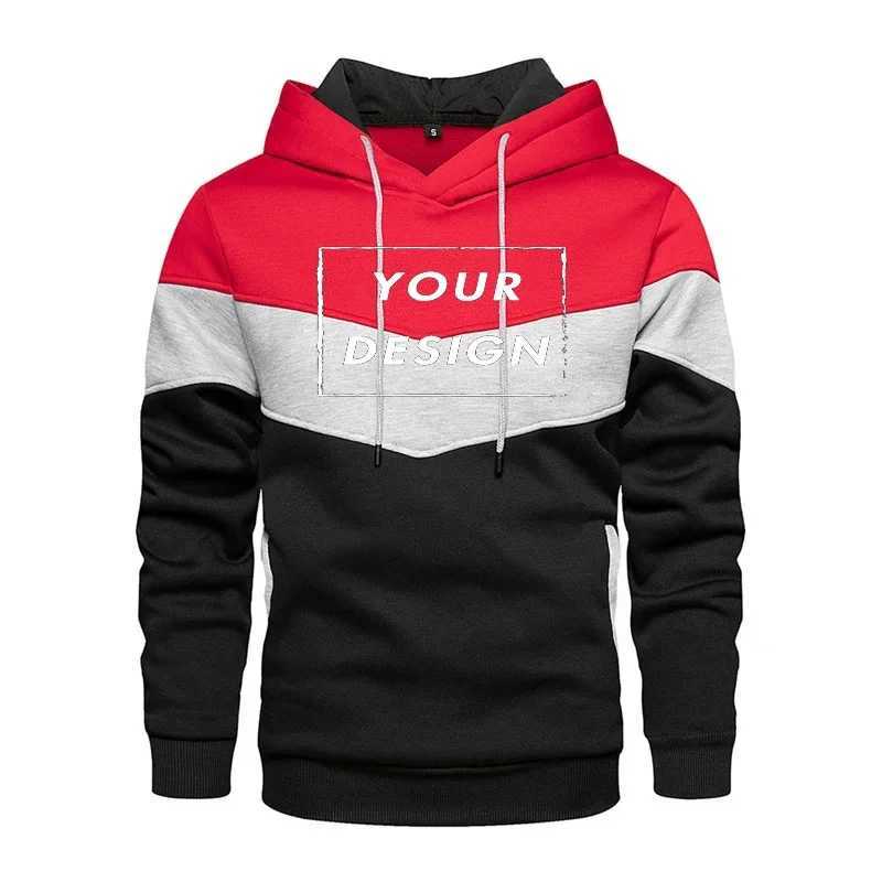 Customized sweatshirts tricolor team spring and autumn hoodies mens slim fit jackets casual streetwearW240724