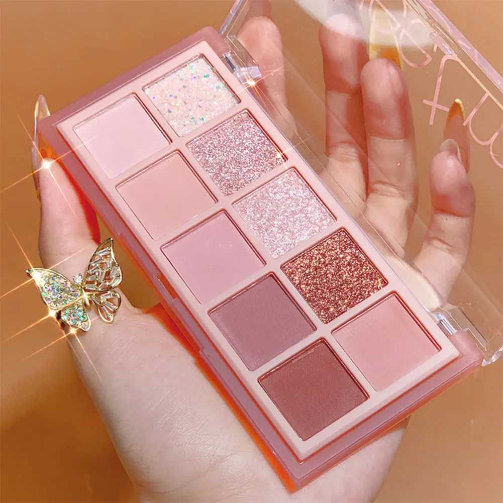 10 Colors Eyeshadow Pearly Matte Earth Color Eyeshadow Palette Shiny Sequins Eye Shadow Eye Pigments Long Lasting MakeupCL240812