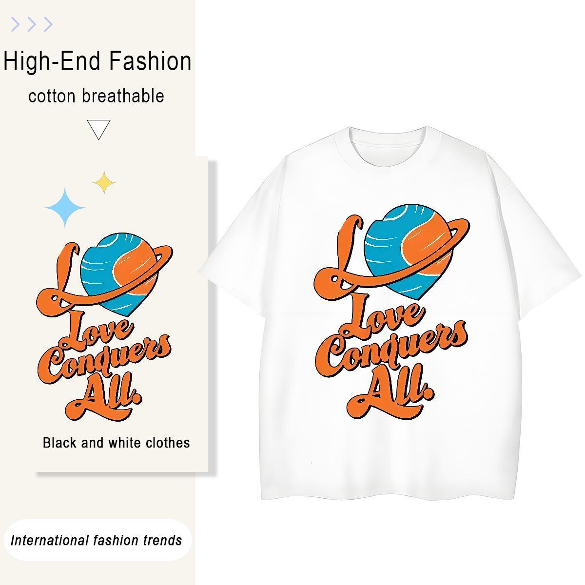 Classic Tshirts Beach 230g Pure Cotton Cartoon Print Short Sleeve O-Neck star T-Shirts for Men Customized Clothes