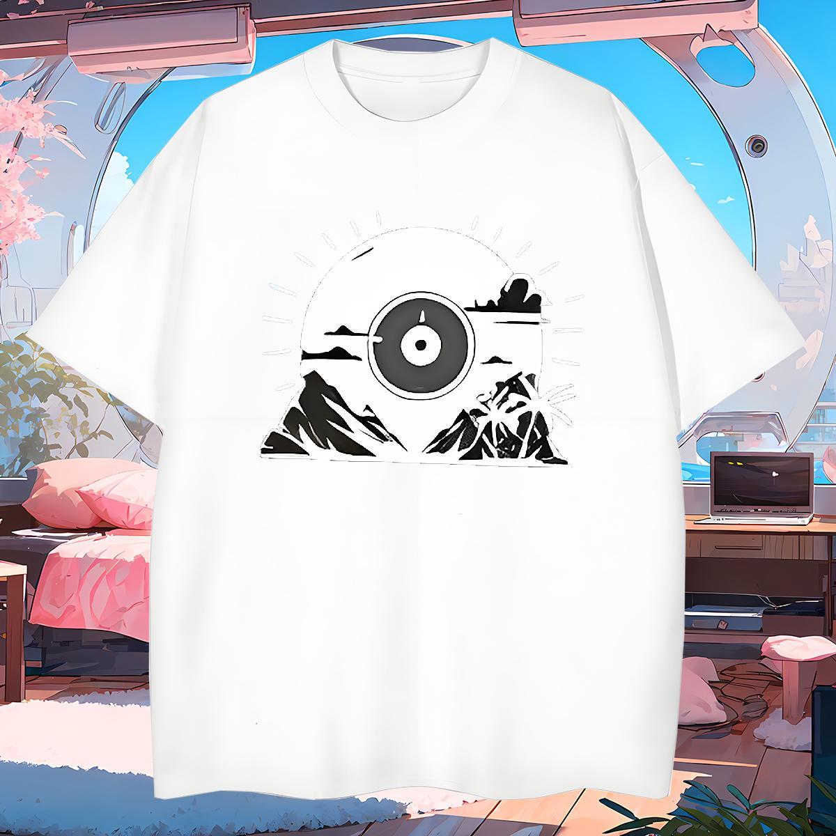 Brand Mens Tshirts mountains 230g Cotton Daily Wear O Neck Short Sleeves T Shirts Men Custom Print Plus Size DIY Clothings