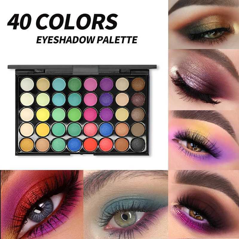 40 Colors Eyeshadow Palette Womens Makeup Pigments Earth Color Waterproof Long Lasting Eyeshadow Matte Powder Palette ToolsW241212