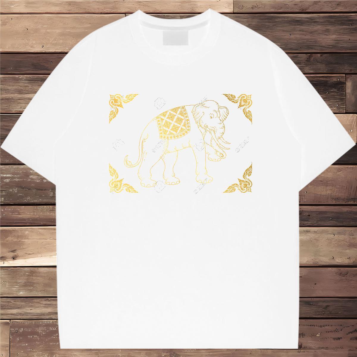 New T shirt elephant Tops 230g Pure Cotton Sports Casual Designer White Plus Size Short Sleeve Soft Tshirts