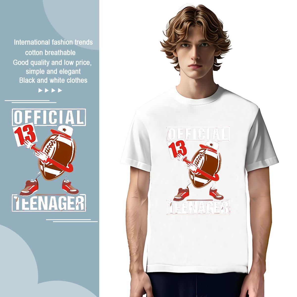 Loose Fit Men Tops Tees rugby 100% Cotton 230g Street Pure Cotton Men T Shirts Plus Size Cartoon Wholesale Clothes