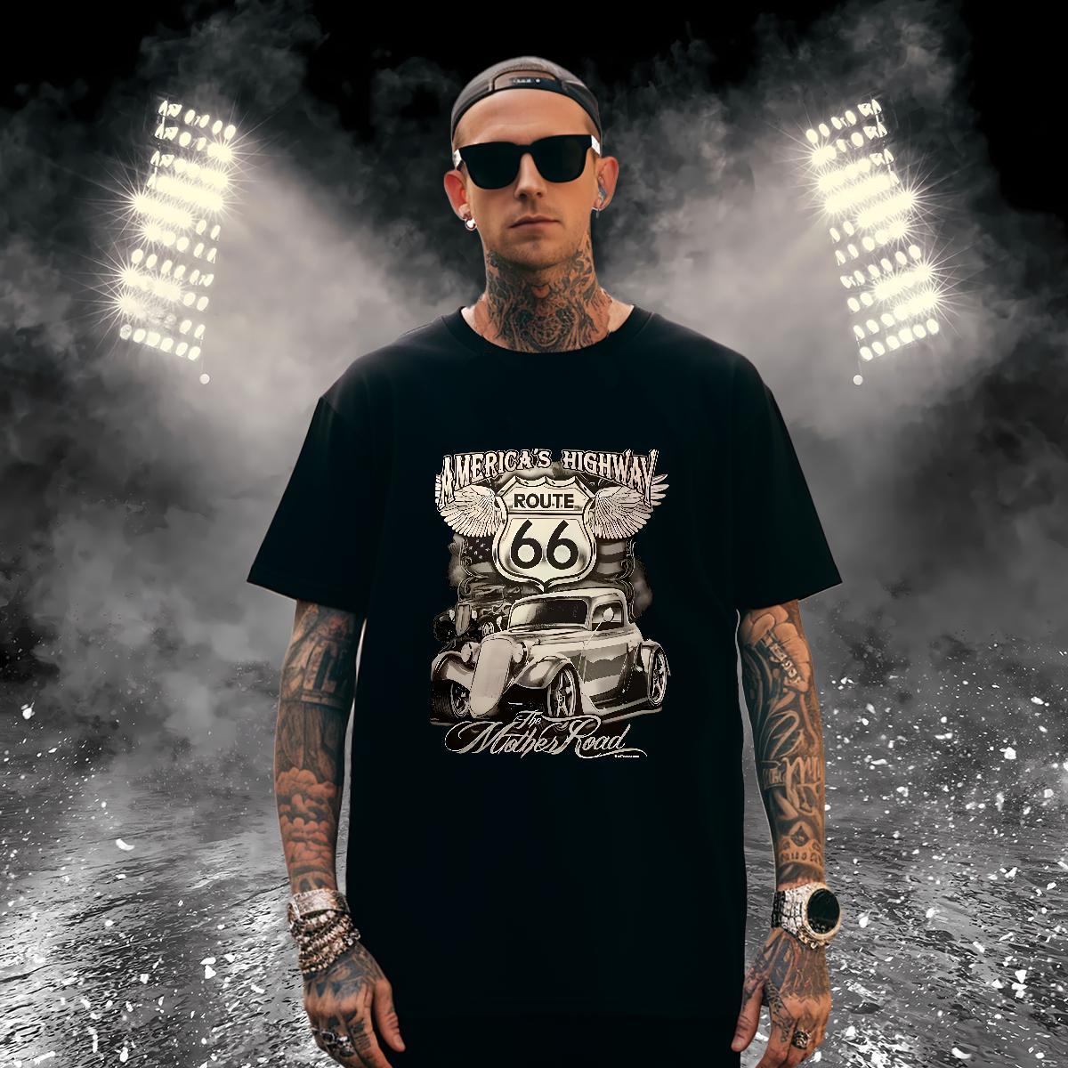 Fashion Casual 230g Cotton T-Shirts for Men car Casual Beach Tshirts Tops Shirt Breathable Crew Neck Loose Custom Print Oversized