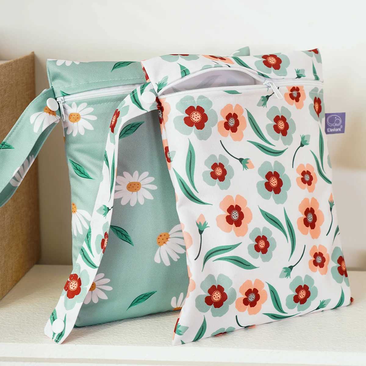 Elinfant wet dry bag mini baby diaper bag diaper bag 18 * 25cm waterproof reusable washable diaper bag W240812