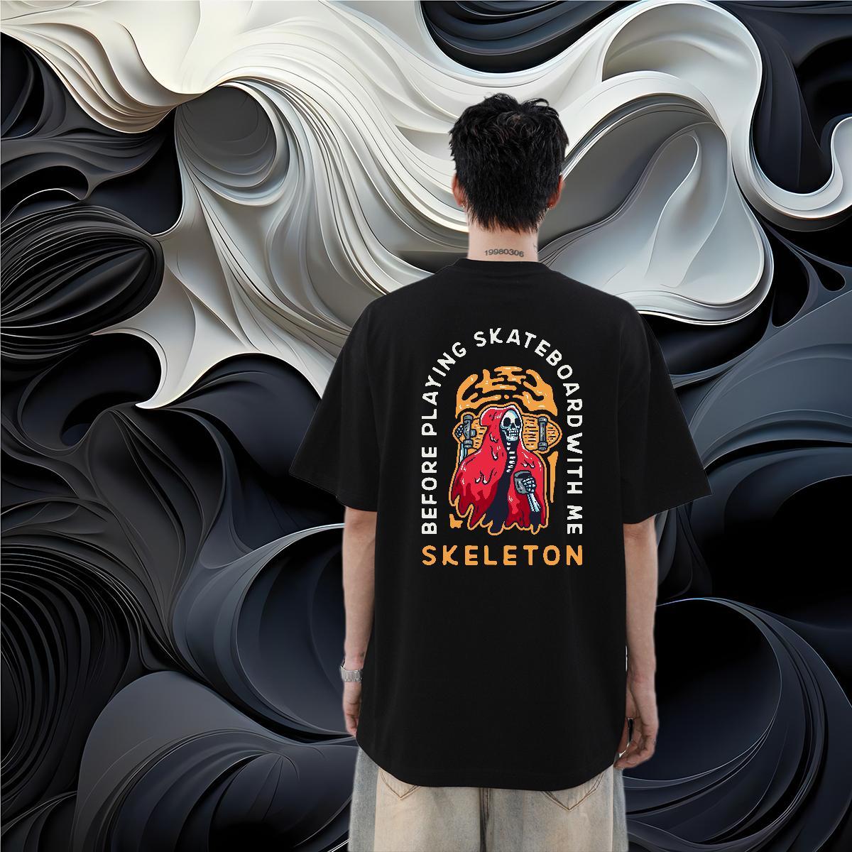 Designer T Shirt For Man skull Tees Shirts 230g Pure Cotton Daily Outfit Brand DIY Anime Breathable Tshirts