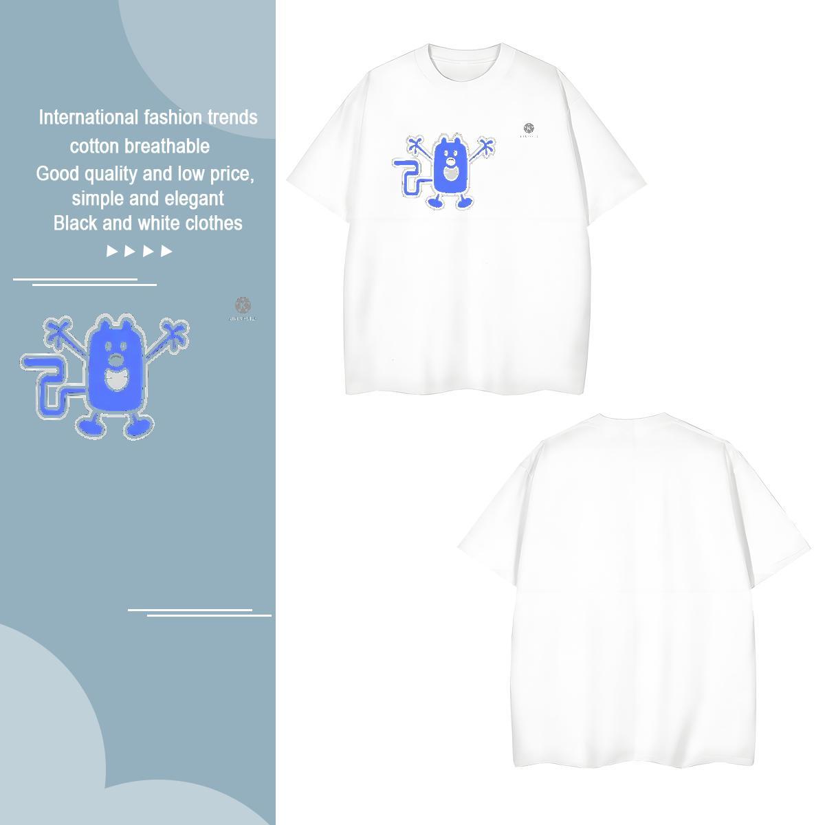 Designer 230g 100% Cotton Men T Shirts funny Home Outdoor Couples T Shirts Clothes Breathable Crew Neck Comfortable Cartoon Printing L-4XL
