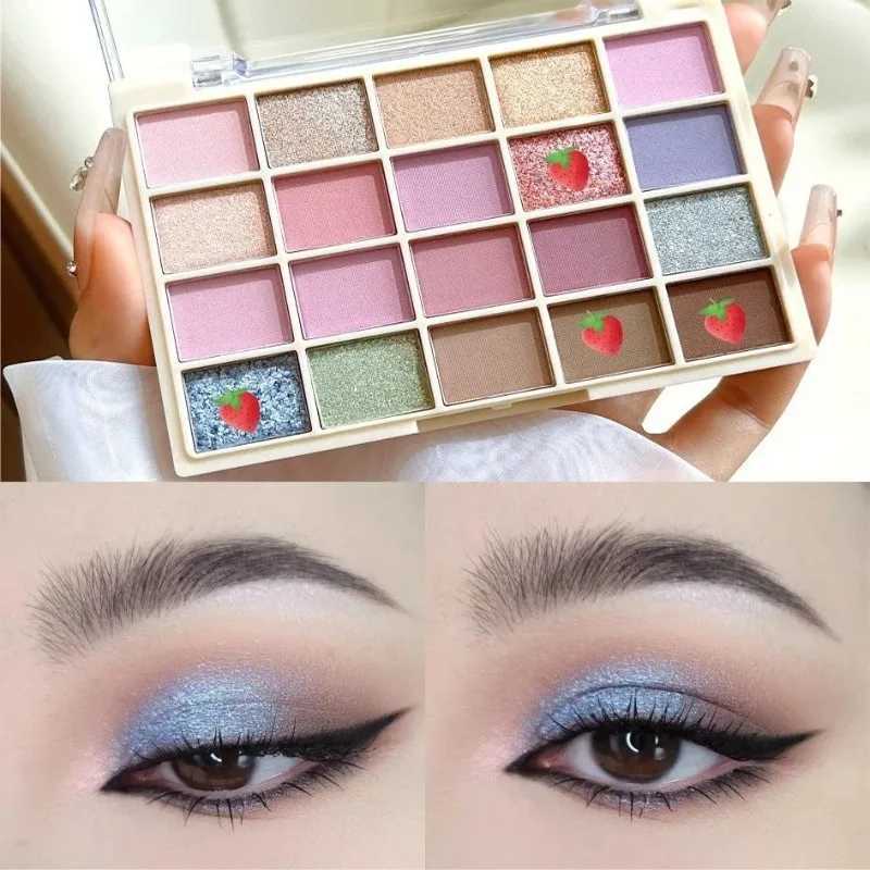 20 Color Blue Eyeshadow Palette Low Saturation Matte Makeup Glitter Waterproof Sweat-proof Summer Coral Color Gradient EyeshadowCL240812