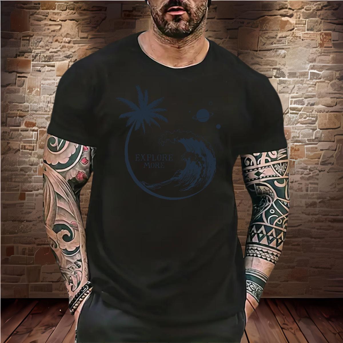 Designer Men Clothes T-Shirt sea wave 230g 100% Cotton Street Crew Neck Men T Shirts Oversized 4XL Fashion Designer Clothings