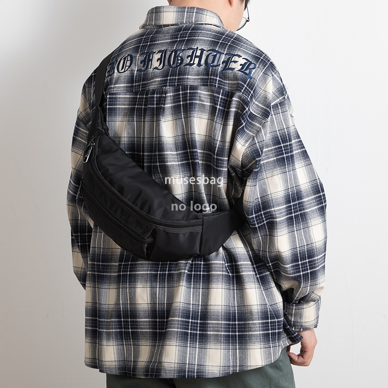 Men's street trend chest bag Oxford cloth casual fashion Fanny pack waterproof outdoor sports crossbody bag Summer riding bag