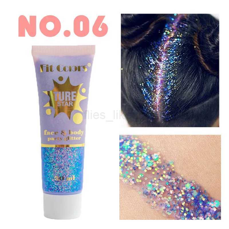 Face and body chameleon high gloss glitter powder durable waterproof stage party glitter eye shadow face and body glitter gel W240812