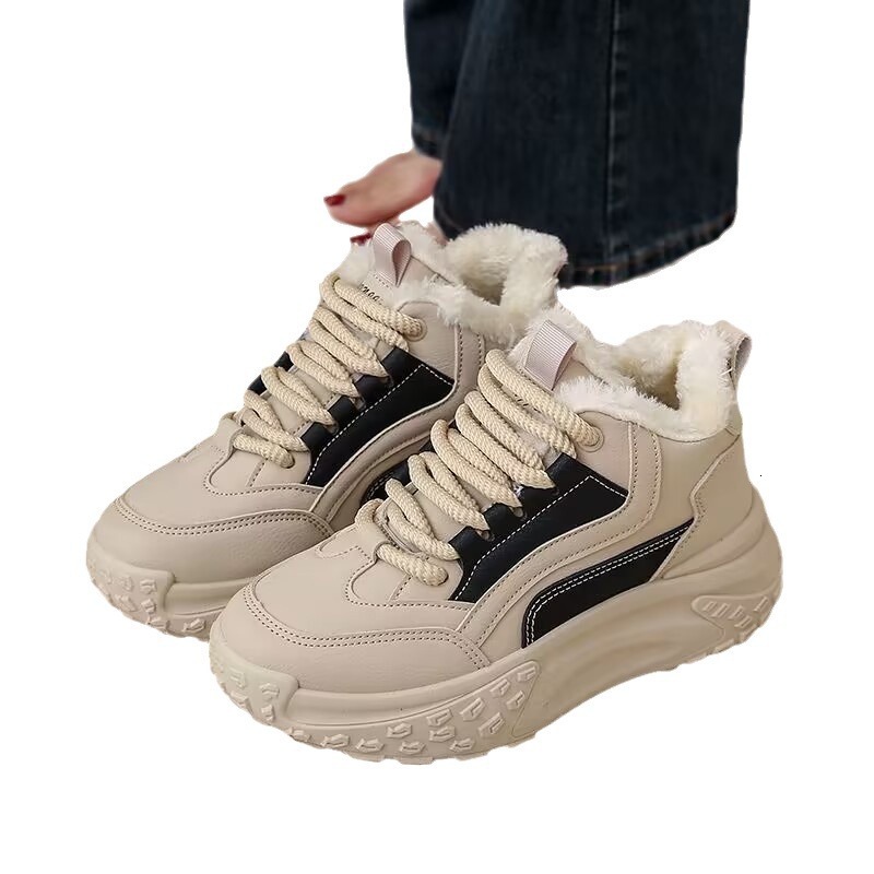 Ddmysports Dad S Women Thickened Winter Outerwear Plush Shoes Warm And Thick Soled Student Snow Cotton Outdoor Shoes