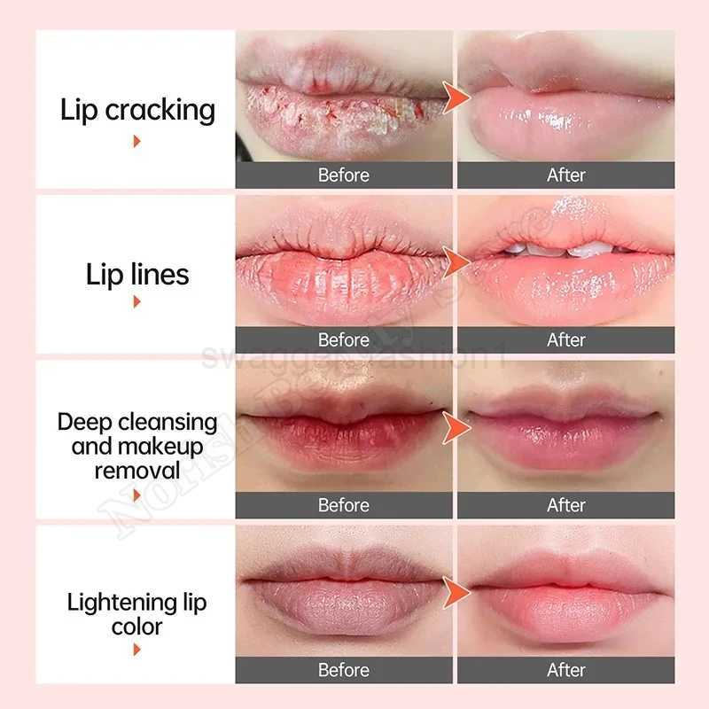 Pink Lip Serum Remove Dark Lip Balm Oil Lighten Bleaching Permanent Melanin Plumping Lips Mask Moisturizing Gloss Makeup CareXJ240812