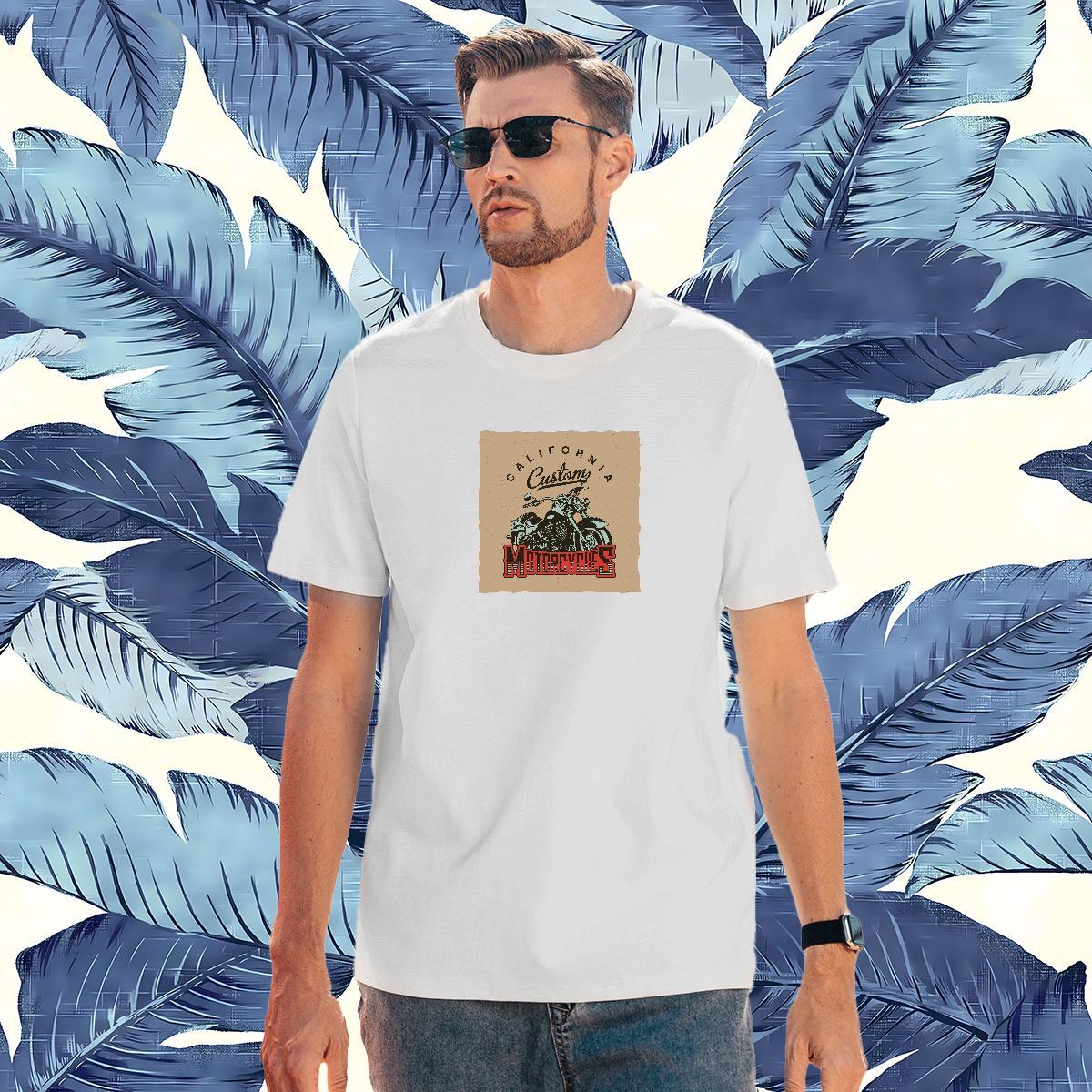 Customized 230g Cotton Mens T Shirts Motorcycle Casual Daily Wear Couples T Shirts Top Tees Breathable Short Sleeve Wholesale Skull