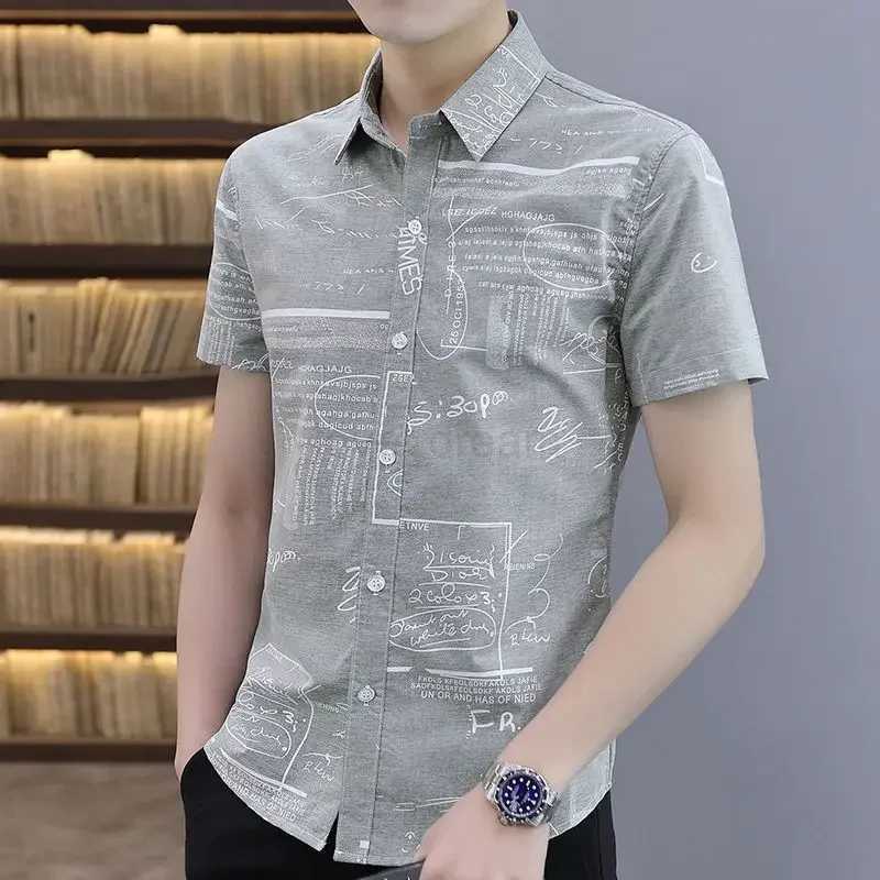 Clothing Graphic Man Tops Printed Shirts And Blouses For Men Geometric Short Sleeve Button Elegant With Sleeves Comfortable SXJ240812