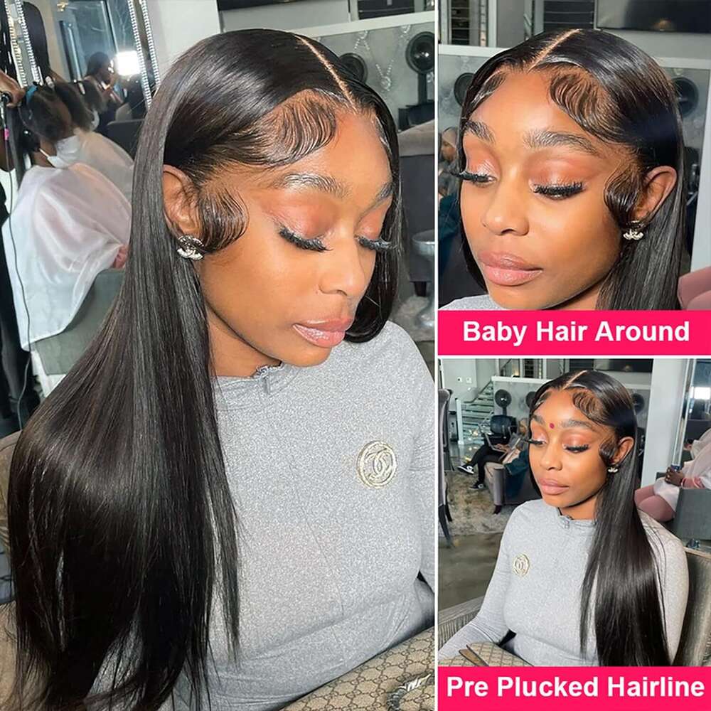 13X4 13X6 Hd 30 32 34 Inch Straight Front Human Hair 360 Lace Frontal 5X5 6X4 Closure Wig