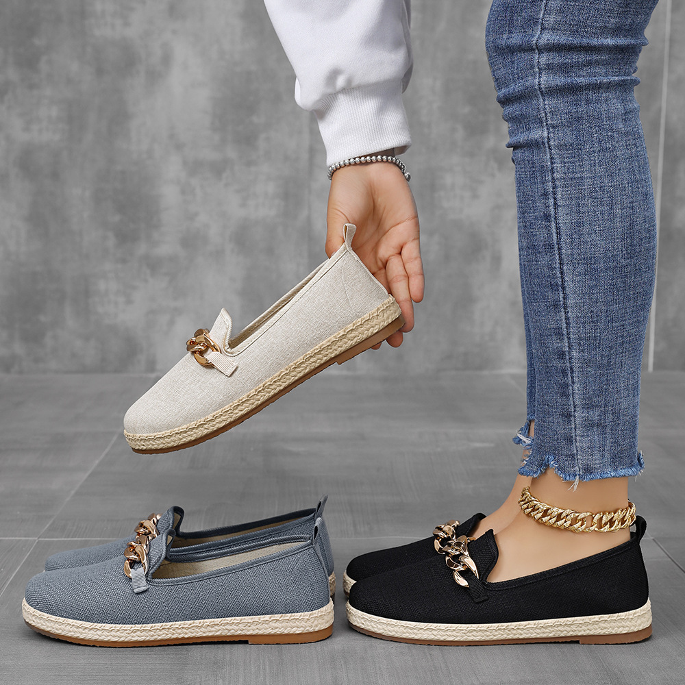 Ddmysports Women S Summer New Women Canvas Casual One Foot Lazy Middle Aged And Elderly Shallow Mouth Shoes Outdoor Shoes