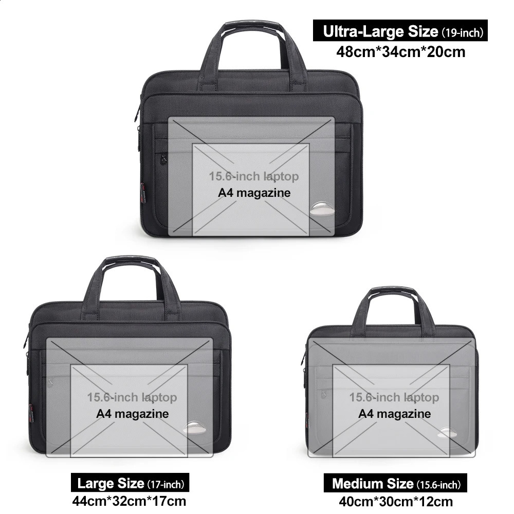Large capacity briefcase mens business bag 156 inches 17 19 laptop shoulder canvas handbag messenger 240810