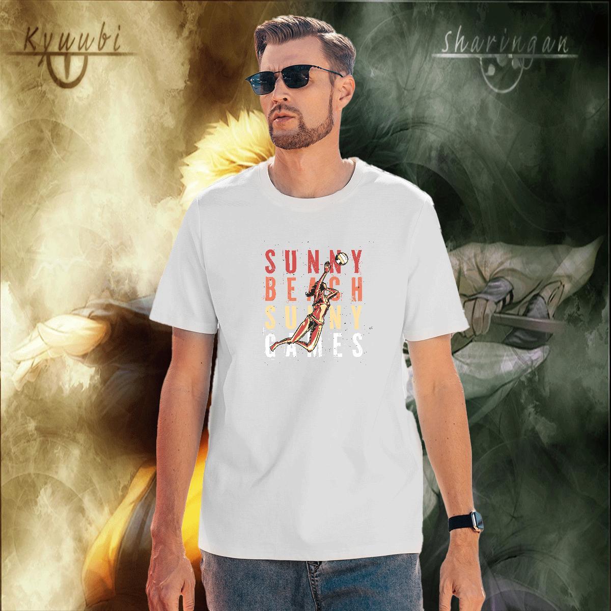 Casual New 100% Cotton 230g T Shirt For Man portrait Outdoor Men Tshirts Tees Crew Neck Breathable Soft Plus Size Cartoon