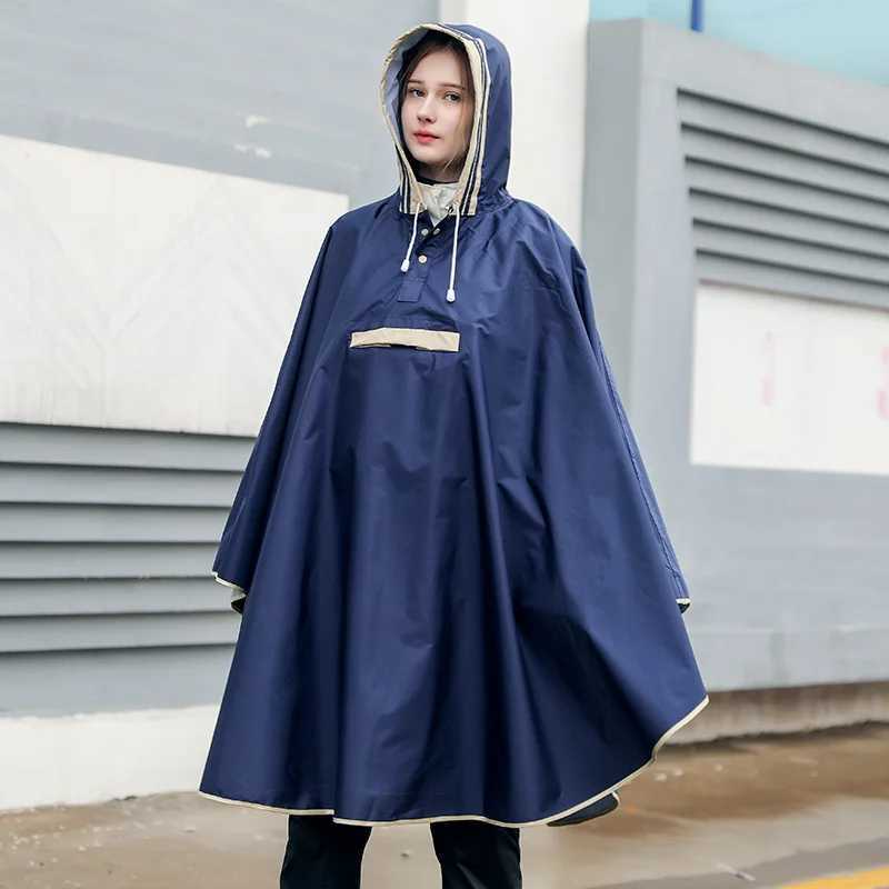 Childrens raincoat cloak style boys and girls schoolbags senior primary school childrens poncho riding electric car raincoat Y240810