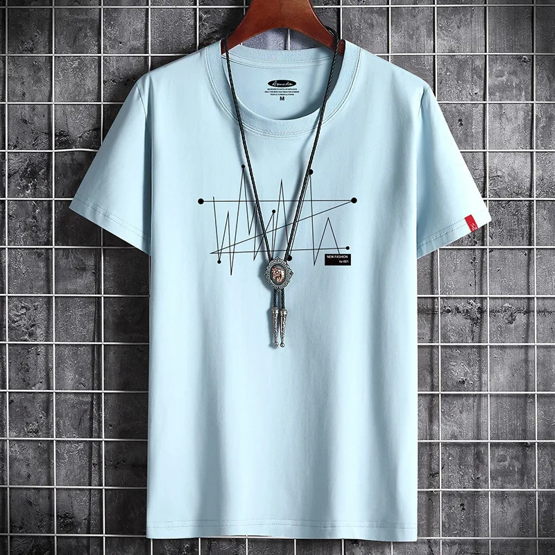 Manga S-6XL Oversize Men Loose Tee Tops 100% Cotton Fashion Goth Print Mens Short Sleeve T-shirt Summer Male Casual Tshirt 240810